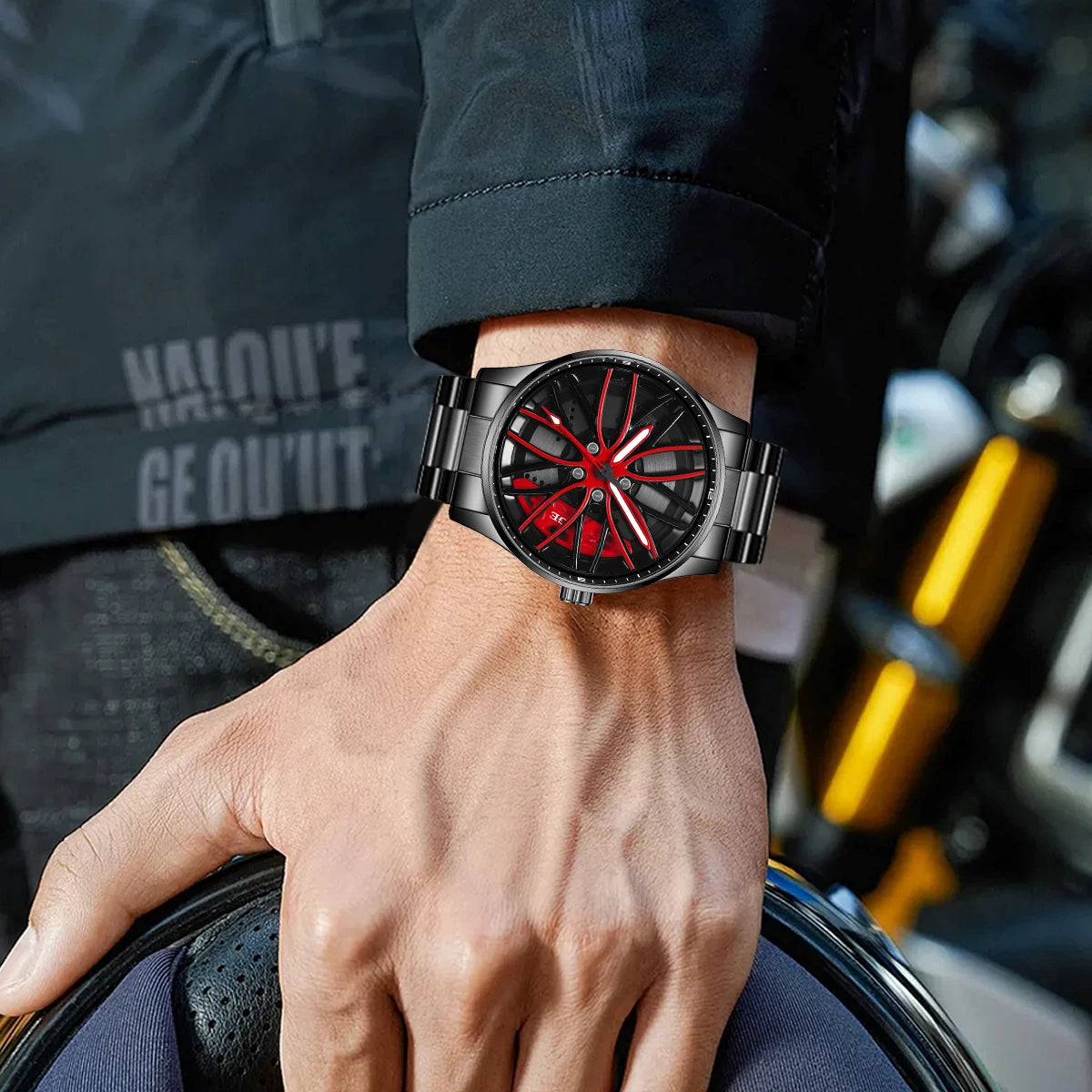 LIGE Wheel Men's Luxury Watch Waterproof Rotary Sport Car Rim Man Watch High Quality Fashion Quartz Men's Watches+Box