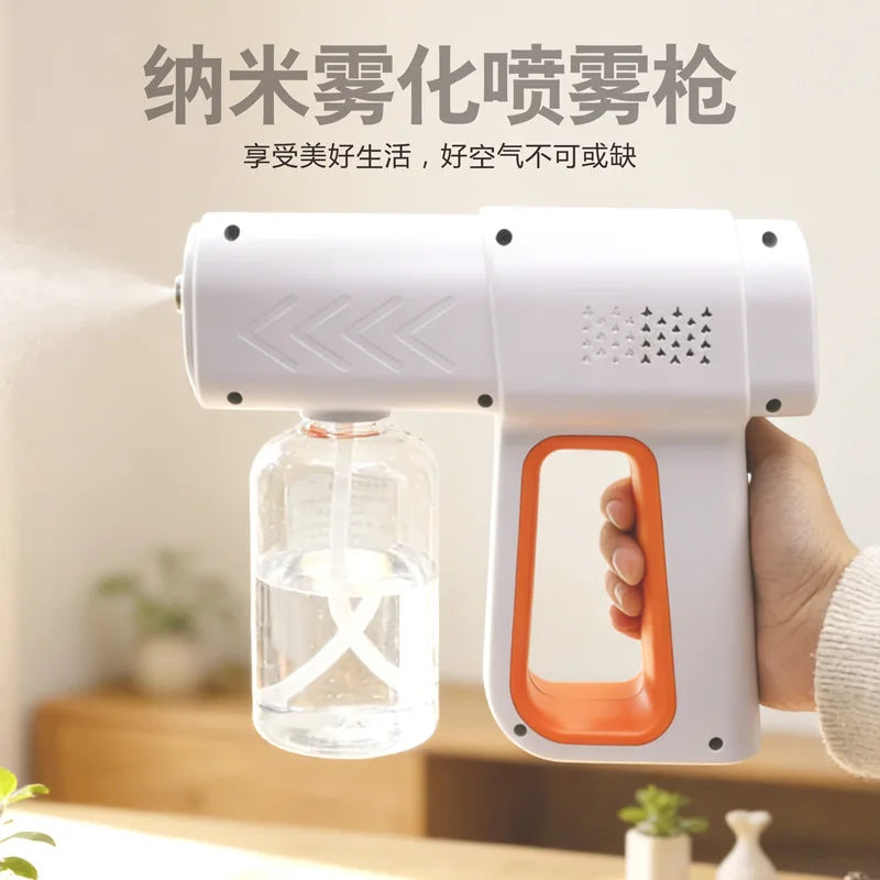 Blue Light Nano Hairspray 300ML USB Rechargeable Barber Sprayer Bottle Wireless Steam Gun for Grooming & Styling Tools