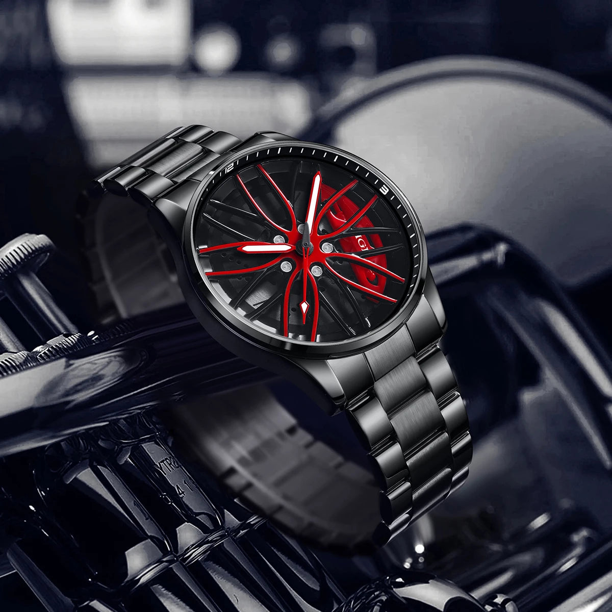 LIGE Wheel Men's Luxury Watch Waterproof Rotary Sport Car Rim Man Watch High Quality Fashion Quartz Men's Watches+Box