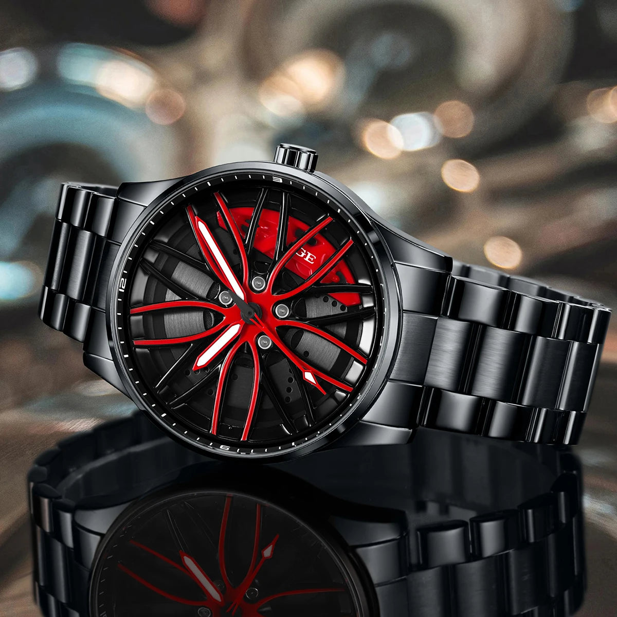 LIGE Wheel Men's Luxury Watch Waterproof Rotary Sport Car Rim Man Watch High Quality Fashion Quartz Men's Watches+Box
