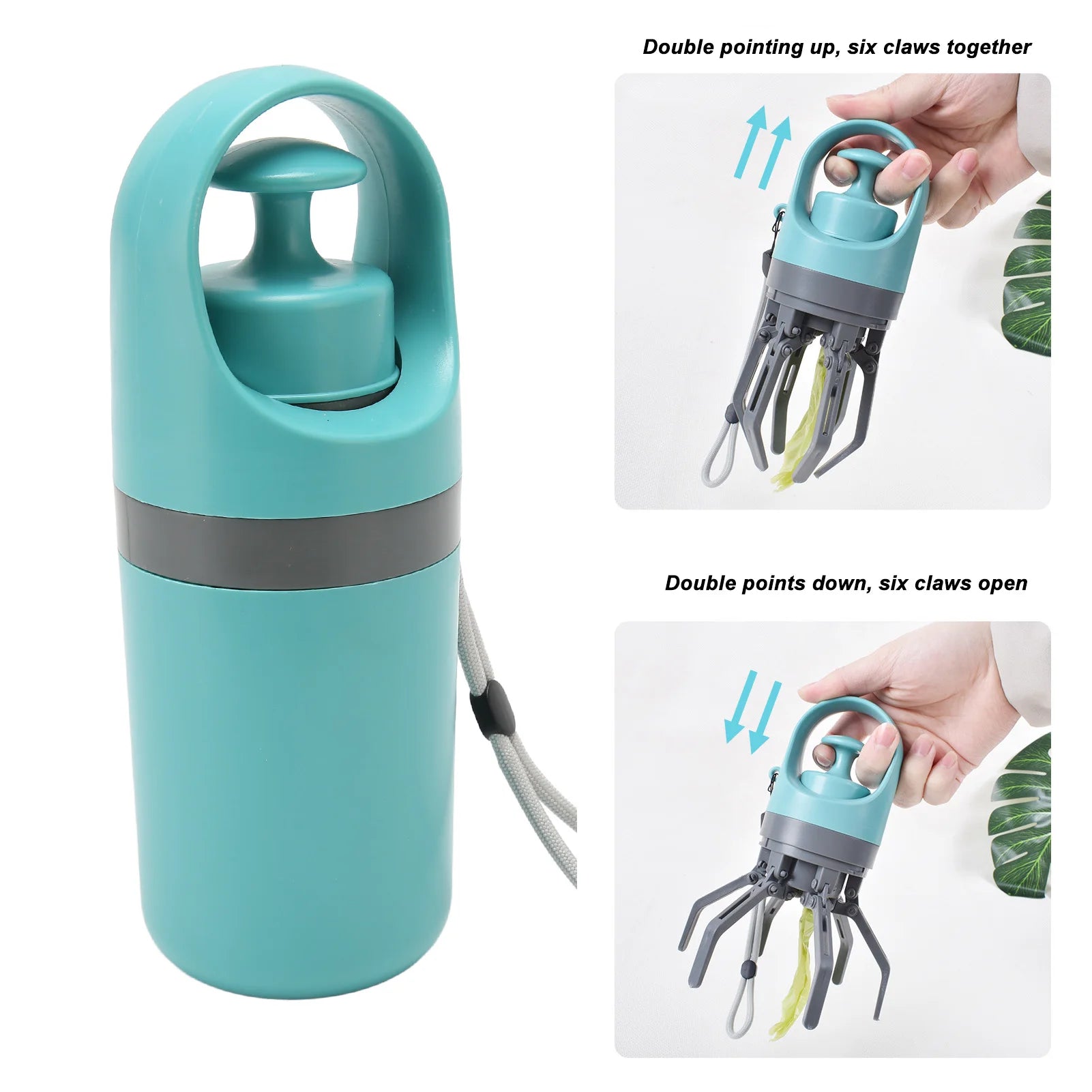 Portable Pet Waste Picker Dog Claw Poop Scooper Easy Cleaning Safe Simple  Lightweight with Bag Dispenser for Outdoor