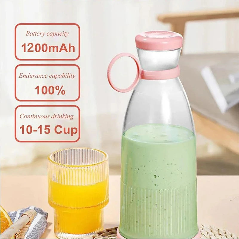 4 Color 420ml Portable Rechargable Blender Electric Travel Juicer Cup For Smoothie Milkshake Kitchen Mini Mixer Tool