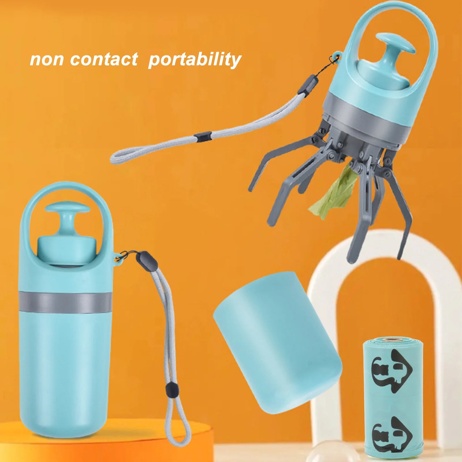 Portable Pet Waste Picker Dog Claw Poop Scooper Easy Cleaning Safe Simple  Lightweight with Bag Dispenser for Outdoor